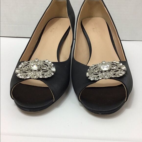 Paradox London Pink Prunella Crystal Embellished Pointed Peep Toe Heels - Picture 5 of 14